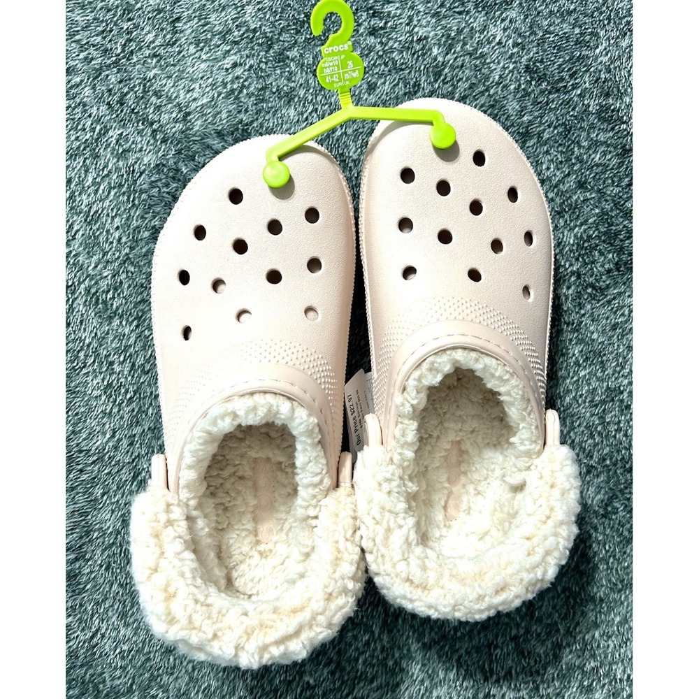 Crocs Classic Fleece Lined Clog 211396-453 Men's 8/Women's 10 Pink Shoes